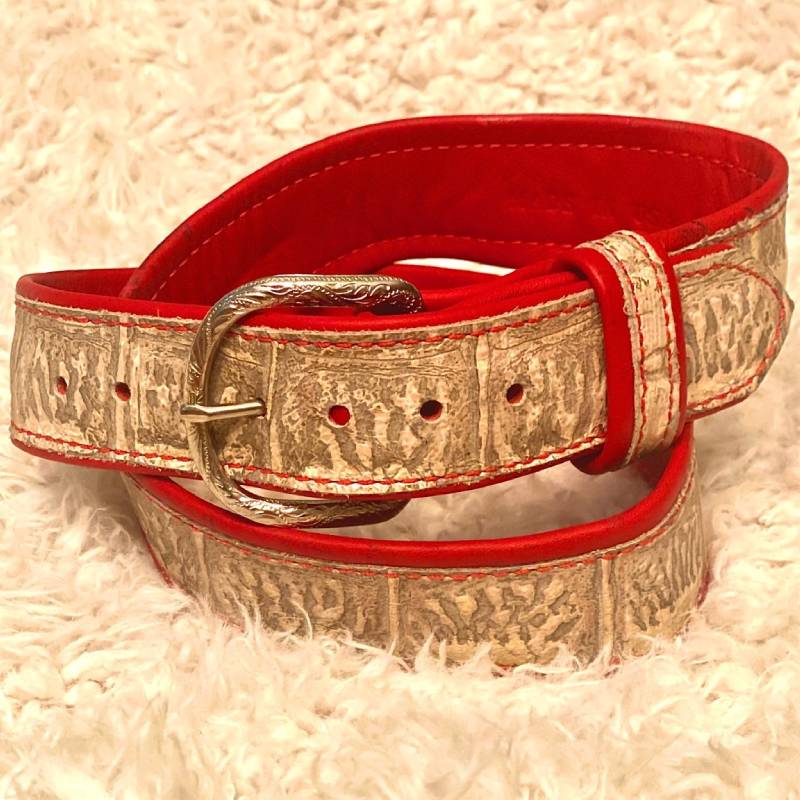 100% Alligator Leather Black Red Belt Gl Gold Buckle+ Gift H Buckle & Lv  Buckle - Belt - 32 - Golangel